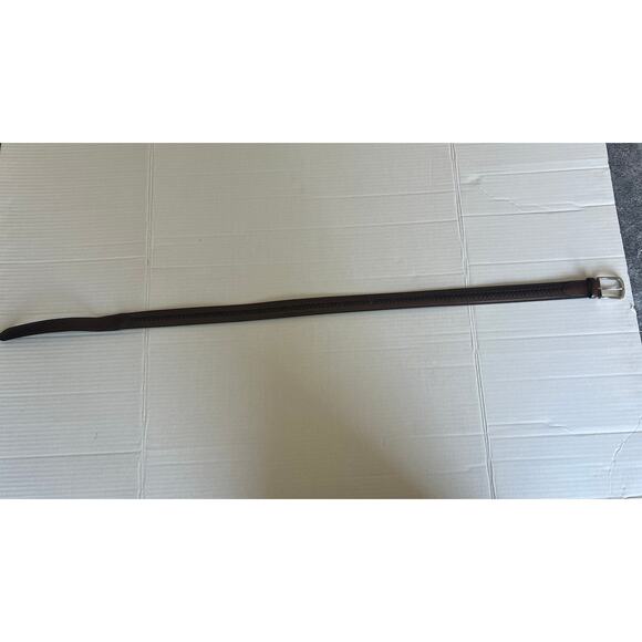 DONALD J TRUMP SIGNATURE COLLECTION BROWN BRAIDED SILVER BUCKLE LEATHER BELT 38 - Picture 5 of 12